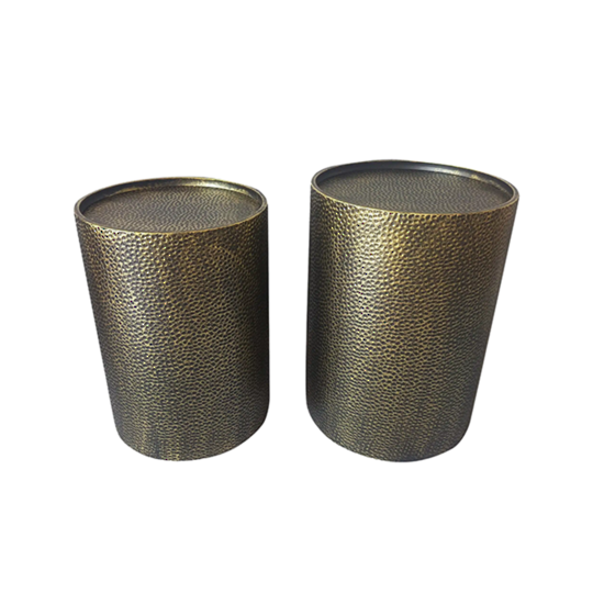 Drum Set 2 Side Tables - Antique Gold